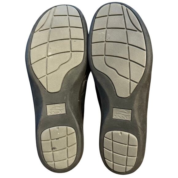 Obeo black leather slip on mules flats cut out rubber sole shoes comfy size 9 - Picture 6 of 6